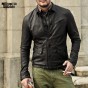 2018 Men Black New Autumn Slim Sheepskin Leather Jacket Metrosexual Men Fashion Motorcycle Biker Genuine Leather Jacket Brand