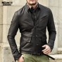 2018 Men Black New Autumn Slim Sheepskin Leather Jacket Metrosexual Men Fashion Motorcycle Biker Genuine Leather Jacket Brand