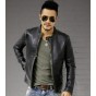 Brand Leather Jacket Men Retro Slim Short Stand Collar Jacket Genuine Leather Sheepskin Force Flight Padding Cotton Warm Coat