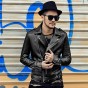 2017 New Winter Head Layer Sheepskin Genuine Leather Jacket Metrosexual Man Knights Zippers Brand Design Motorcycle Biker Jacket