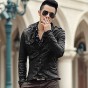 2017 British Style Men Slim Casual Suede Genuine Leather Jacket Metrosexual Man Leather Sheepskin Jacket Autumn Folds Fashion