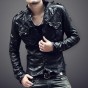 2017 British Style Men Slim Casual Suede Genuine Leather Jacket Metrosexual Man Leather Sheepskin Jacket Autumn Folds Fashion