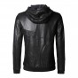 2018 Men New Mesh Head Layer Sheepskin Hooded Genuine Leather Jacket Coat Metrosexual Man Autumn Slim Black Fashion Cool Jacket