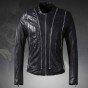 2018 Men Autumn Fashion New Multi Zipper Design Slim Leather Jacket Mens Sheepskin Motorcycle Biker Warm Genuine Leather Jacket