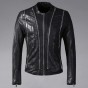 2018 Men Autumn Fashion New Multi Zipper Design Slim Leather Jacket Mens Sheepskin Motorcycle Biker Warm Genuine Leather Jacket