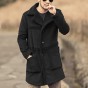 MIX MAN Mens Wool Coats &Amp Jackets Winter Cashmere Jacket Man Long Overcoat Turn-Down Collar Casual Woolen Coat