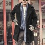 MIX MAN Mens Wool Coats &Amp Jackets Winter Cashmere Jacket Man Long Overcoat Turn-Down Collar Casual Woolen Coat