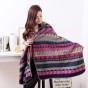 Cape Cloak Winter Women Lady Scarves Graid Warm Pashmina Scarves Shawl Thick Stripes Scarves For Women 130*150CM Women Stole