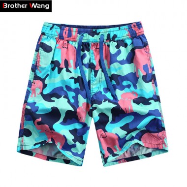 Brother Wang Brand 2018 Summer New Mens Shorts Fashionable Loose Hawaiian Beach Shorts Casual Men Clothing