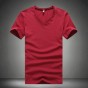 Large Size Mens Short-Sleeved T-Shirt Summer New Solid Color Slim Casual V-Neck T-Shirt 2017 Simple Fashion Men Clothing Trends