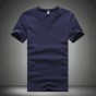 Large Size Mens Short-Sleeved T-Shirt Summer New Solid Color Slim Casual V-Neck T-Shirt 2017 Simple Fashion Men Clothing Trends