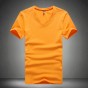 Large Size Mens Short-Sleeved T-Shirt Summer New Solid Color Slim Casual V-Neck T-Shirt 2017 Simple Fashion Men Clothing Trends