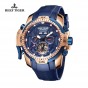 Reef Tiger/RT Men's Sport Watch with Year Month Date Day Calendar Big Dial Rose Gold Transformer Edition Rubber Strap Watches RGA3532