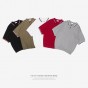 INFLATION 2018 Spring Summer Short Sleeve Knitted Tshirts Turn-Down Collar Oversized Tshirts Pure Color High Street Tshirt 8171S