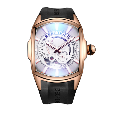 Reef Tiger/RT New Arrival Mens Rose Gold Case Rubber Strap Waterproof Automatic Watch RGA3069S-PWB