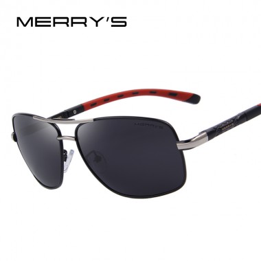 MERRY'S Men Aluminum Polarized Sunglasses EMI Defending Coating Lens Classic Brand Driving Shades S'8714