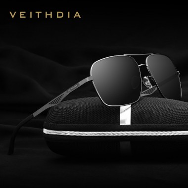 VEITHDIA Brand Polarized Men's Square Vintage Sun Glasses Male Eyewear Accessories Sunglasses For Men gafas oculos de sol 2459