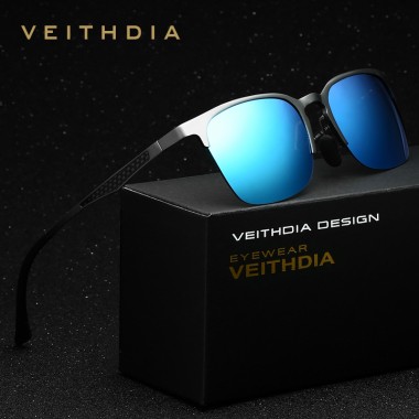 VEITHDIA Unisex Retro Aluminum Magnesium Brand Sunglasses Polarized Lens Vintage Eyewear Accessories Sun Glasses Men/Women 6631