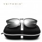 VEITHDIA Mens Square Retro Aluminum Sunglasses Polarized Blue Lens Vintage Eyewear Accessories Sun Glasses For Men/Women 6368