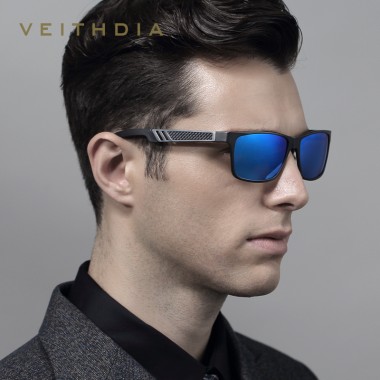 VEITHDIA Men's Aluminum Polarized Mens Sunglasses Mirror Sun Glasses Square Goggle Eyewear Accessories For Men Female gafas 6560