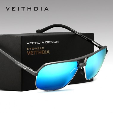 VEITHDIA Men's Aluminum Magnesium Alloy Polarized Sunglasses Men Square Vintage Male Sun glasses Eyewear Accessories Google 6521