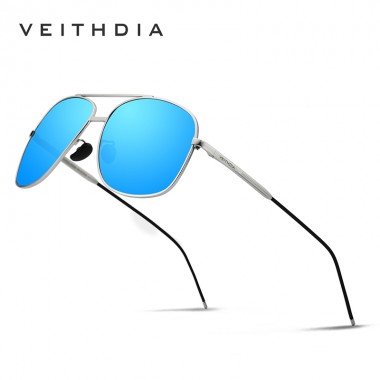 VEITHDIA Brand Men's Vintage Sunglasses Square Polarized UV400 Lens Eyewear Accessories Male Sun Glasses For Men/Women V2495