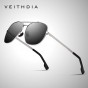 VEITHDIA Brand Stainless Steel Sunglasses Polarized UV400 Men's Square Vintage Sun Glasses Male Eyewear Accessories For Men 2493