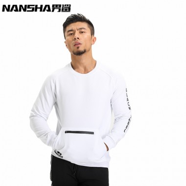 NANSHA Brand Men Gyms Hoodies Long Sleeve Clothing Men Pullover Letter Print Casual Sweatshirt Muscle Men's Slim Fit Sportswear