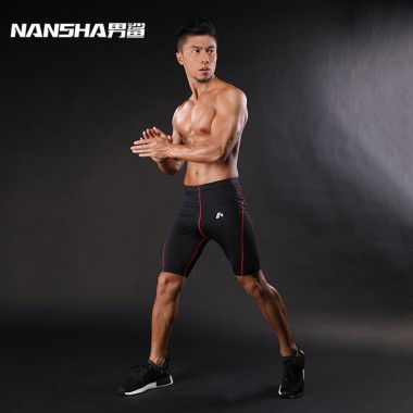 NANSHA Mens  Compression Shorts Line  Short Tights Skinny Bodybuilding Breathable MMA Man's Bottom Compressed Fitness shorts