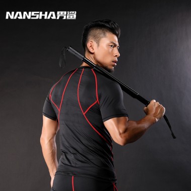 NANSHA Brand T-shirts Men  Quick Dry  Compression Shirts Base Layer Skin Tight Weight Lifting Elastic Men Short Sleeve T Shirts