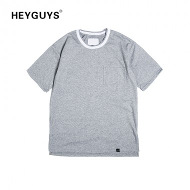 HEYGUYS HOT 2018 pure color t shirts men hip hop street wear T-shirts man cotton high quality oversize fashion  design