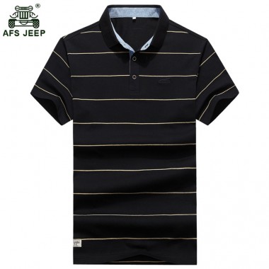 2018 New men's Cotton T-shirt brands stripe short-sleeved t-shirt lapel men t shirt Men's business casual t shirts h60