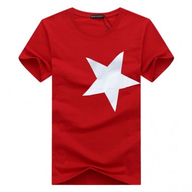 Pure cotton Short Sleeves Printing Star Fashion Men's T-Shirt O-Neck Summer Personality Fashion Men Large Size T-shirts 11.5wy