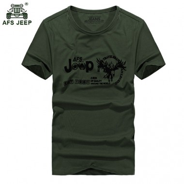 2018 New Fashion AFS JEEP Summer Casual Round Neck T-Shirt Men Classic Cotton T-Shirt Size M-3XL High Quality T-Shirt 60wy