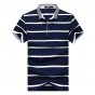 High Quality New Fashion Brand Turn Down Collar Summer Casual Men's Stripe T-shirt 4 Colors T-shirts 62wy