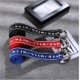 new 2017 letter pattern mens canvas belt Unisex metal buckle belt good quality Young man woven Double ring belt red blue black