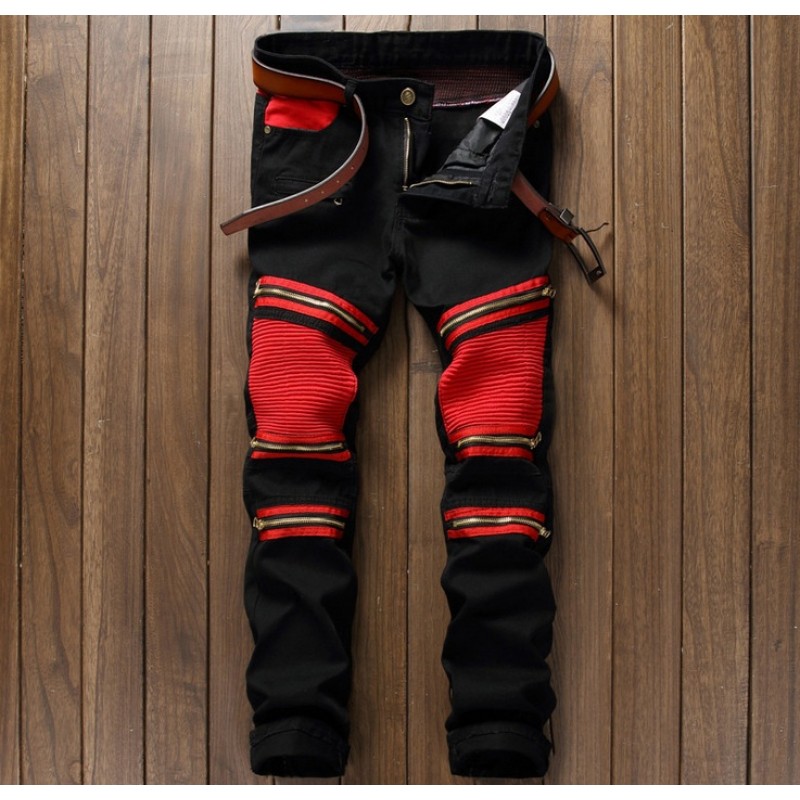 black pants with red stripe mens