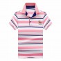 Brother Wang Brand 2018 New Summer Men's Casual POLO Shirt Fashion Stripe 3D Horse Embroidery Short-sleeved Polo Blouse Tops