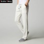 New Men 's Casual Pants Fashion Plain Linen Straight Loose Trousers Brand Men's Clothing Comfort Linen Pants Large Size M-4XL