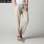 New Men 's Casual Pants Fashion Plain Linen Straight Loose Trousers Brand Men's Clothing Comfort Linen Pants Large Size M-4XL