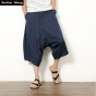 Men's Cotton Linen Pants Summer Mid Waist Loose Leisure Hip-hop Harem Pants Solid Color Drawstring Large Size Male Casual Pants