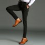 Brother Wang Brand 2018 New Men's Business Casual Pants Fashion Office Elastic Slim Solid Color Male Black Trousers SF11