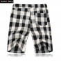 Brother Wang Casual Shorts Summer new fashion lattice Linen Bermuda Shorts Elastic waist shorts 4XL 5XL