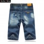 Brother Wang 2018 Summer New Hole Denim Shorts Male Fashion and Leisure Elasticity Large Size Brand Jeans 32-48