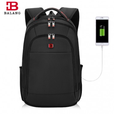 BALANG Men's Backpacks Anti-thief Mochila for 15.6Inch Laptop Black Waterproof Backpack for Women School Bags for Teenager Boys