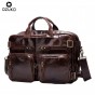 2018 OZUKO Genuine Leather Men Bag for Men Business Laptop Shoulder Bags Casual Travel Backpacks Fashion Laptop Backpack