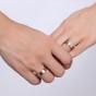 Modyle 2017 New Never Fade Gold-Color 316l Stainless Steel Ring Cubic Zirconia Engagement Wedding Ring