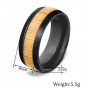 Modyle Genuine Mahogany Wood Inlay Stainless Steel Ring Wooding Ring Wooden Wedding Rings for Men