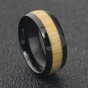 Modyle Genuine Mahogany Wood Inlay Stainless Steel Ring Wooding Ring Wooden Wedding Rings for Men