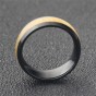 Modyle Genuine Mahogany Wood Inlay Stainless Steel Ring Wooding Ring Wooden Wedding Rings for Men